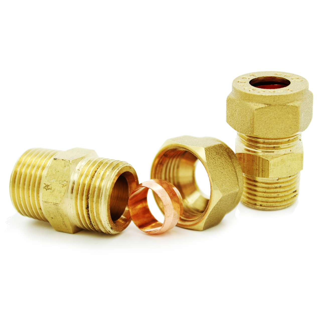 Compression 10mm Tube Tubing OD x 3/8 NPT Male Pipe Brass Fitting